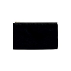 Black Color Texture Cosmetic Bag (small) by SpinnyChairDesigns