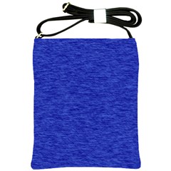 Cobalt Blue Color Texture Shoulder Sling Bag by SpinnyChairDesigns