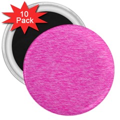 Neon Pink Color Texture 3  Magnets (10 Pack)  by SpinnyChairDesigns