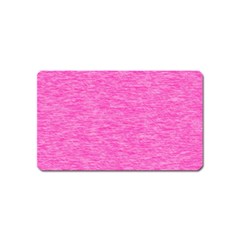 Neon Pink Color Texture Magnet (name Card) by SpinnyChairDesigns