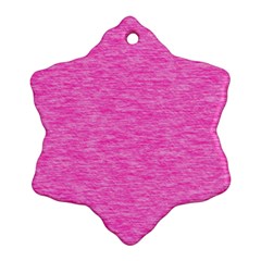 Neon Pink Color Texture Snowflake Ornament (two Sides) by SpinnyChairDesigns