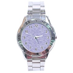 Light Purple Color Textured Stainless Steel Analogue Watch by SpinnyChairDesigns