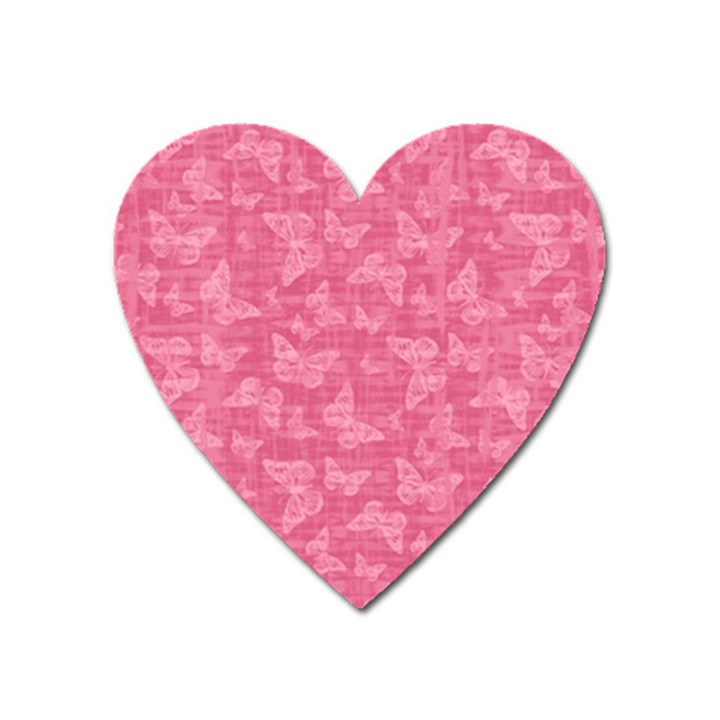 Blush Pink Butterflies Batik Heart Magnet