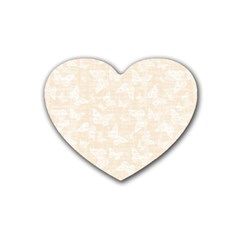 Champagne And White Butterflies Batik Heart Coaster (4 Pack)  by SpinnyChairDesigns