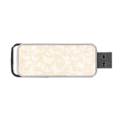 Champagne And White Butterflies Batik Portable Usb Flash (two Sides) by SpinnyChairDesigns