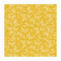 Saffron Yellow Butterflies Batik Medium Glasses Cloth (2 Sides) by SpinnyChairDesigns