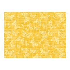Saffron Yellow Butterflies Batik Double Sided Flano Blanket (mini)  by SpinnyChairDesigns