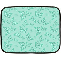 Biscay Green Monarch Butterflies Fleece Blanket (mini) by SpinnyChairDesigns