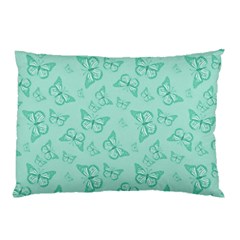 Biscay Green Monarch Butterflies Pillow Case (two Sides) by SpinnyChairDesigns