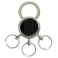 Pitch Black Color Stripes 3-Ring Key Chain