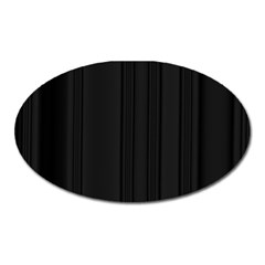 Pitch Black Color Stripes Oval Magnet