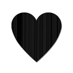 Pitch Black Color Stripes Heart Magnet