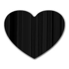 Pitch Black Color Stripes Heart Mousepads by SpinnyChairDesigns