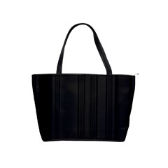 Pitch Black Color Stripes Classic Shoulder Handbag