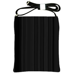 Pitch Black Color Stripes Shoulder Sling Bag