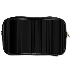 Pitch Black Color Stripes Toiletries Bag (Two Sides)