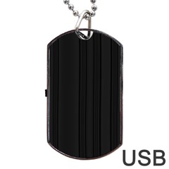 Pitch Black Color Stripes Dog Tag Usb Flash (one Side) by SpinnyChairDesigns