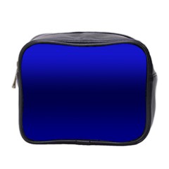 Cobalt Blue Gradient Ombre Color Mini Toiletries Bag (two Sides) by SpinnyChairDesigns