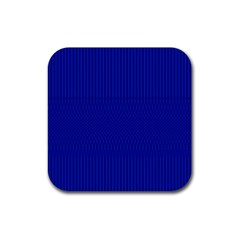 Cobalt Blue Color Stripes Rubber Coaster (square)  by SpinnyChairDesigns