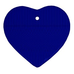 Cobalt Blue Color Stripes Heart Ornament (two Sides)