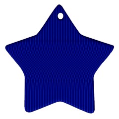 Cobalt Blue Color Stripes Star Ornament (two Sides) by SpinnyChairDesigns