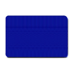 Cobalt Blue Color Stripes Small Doormat  by SpinnyChairDesigns