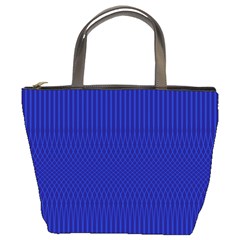 Cobalt Blue Color Stripes Bucket Bag by SpinnyChairDesigns