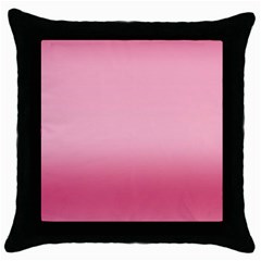 Blush Pink Color Gradient Ombre Throw Pillow Case (black) by SpinnyChairDesigns