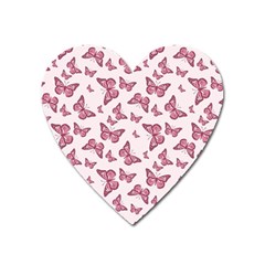 Blush Pink Color Butterflies Heart Magnet