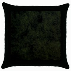 Army Green Color Grunge Throw Pillow Case (black) by SpinnyChairDesigns