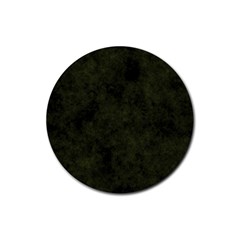 Army Green Color Grunge Rubber Coaster (round)  by SpinnyChairDesigns