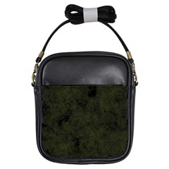 Army Green Color Grunge Girls Sling Bag by SpinnyChairDesigns