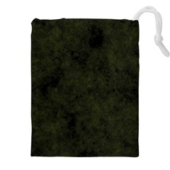 Army Green Color Grunge Drawstring Pouch (4xl) by SpinnyChairDesigns