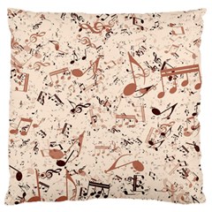 Music Notes Pattern Cinnamon Color Standard Flano Cushion Case (one Side) by SpinnyChairDesigns