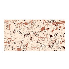 Music Notes Pattern Cinnamon Color Satin Wrap by SpinnyChairDesigns