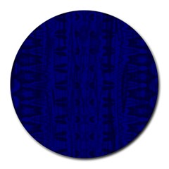 Cobalt Blue Color Batik Round Mousepads by SpinnyChairDesigns