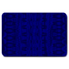 Cobalt Blue Color Batik Large Doormat  by SpinnyChairDesigns