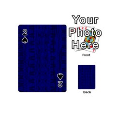 Cobalt Blue Color Batik Playing Cards 54 Designs (mini) by SpinnyChairDesigns