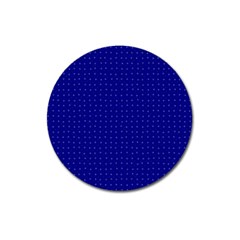 Navy Blue Color Polka Dots Magnet 3  (round) by SpinnyChairDesigns