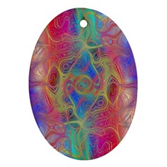 Boho Tie Dye Rainbow Ornament (oval) by SpinnyChairDesigns