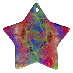 Boho Tie Dye Rainbow Ornament (star) by SpinnyChairDesigns