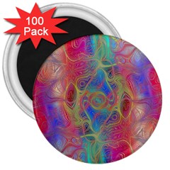 Boho Tie Dye Rainbow 3  Magnets (100 Pack) by SpinnyChairDesigns