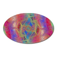 Boho Tie Dye Rainbow Oval Magnet by SpinnyChairDesigns