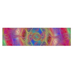 Boho Tie Dye Rainbow Satin Scarf (oblong) by SpinnyChairDesigns