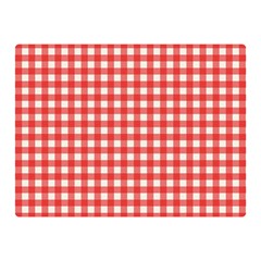 Red White Gingham Plaid Double Sided Flano Blanket (mini)  by SpinnyChairDesigns