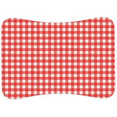 Red White Gingham Plaid Velour Seat Head Rest Cushion by SpinnyChairDesigns