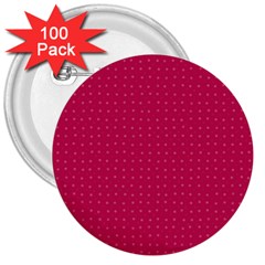 Rose Pink Color Polka Dots 3  Buttons (100 Pack)  by SpinnyChairDesigns