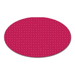 Rose Pink Color Polka Dots Oval Magnet by SpinnyChairDesigns