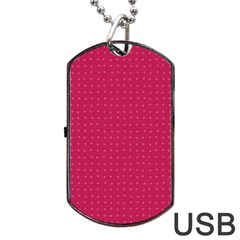 Rose Pink Color Polka Dots Dog Tag Usb Flash (two Sides) by SpinnyChairDesigns