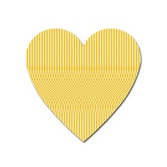 Saffron Yellow Color Stripes Heart Magnet by SpinnyChairDesigns